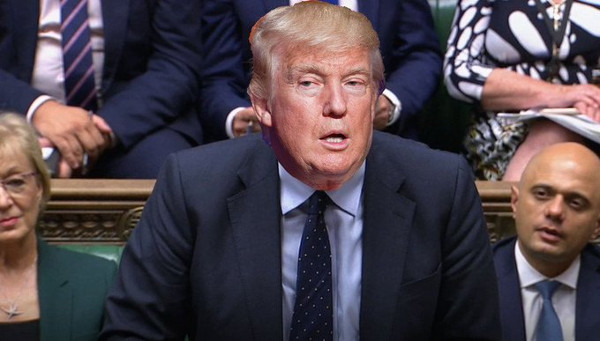 Donald Trump at the despatch box in the House of Commons