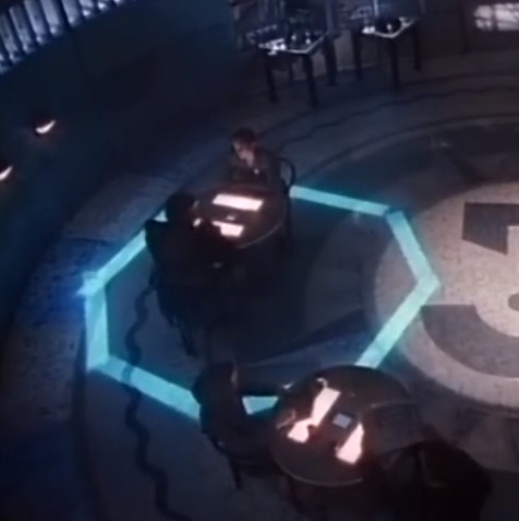 In Babylon 5: The Gathering, when 'privacy' was invoked, lights surrounded the table, thus bringing attention to it.