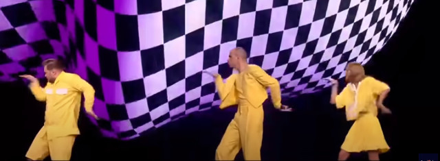 Lithuania demonstrating how to Walk Like an Egyptian at Eurovision 2021