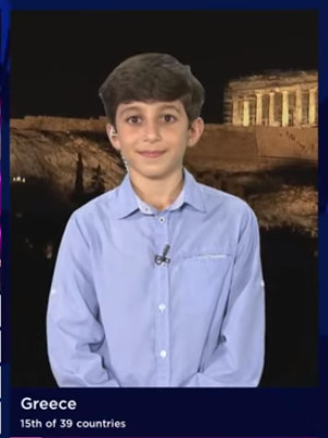 The child announcing Greece's points was up way past what should be his bed time!