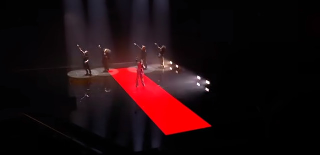 A cock and (two extra) balls during Sweden's performance at Eurovision 2021