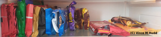 The shelf in my fridge that is always stocked up with chocolate