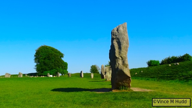 A section of Avebury Stone Circle from the field across the road. The two stones at the extreme left of this picture are the two behemoths referenced in a previous photo.